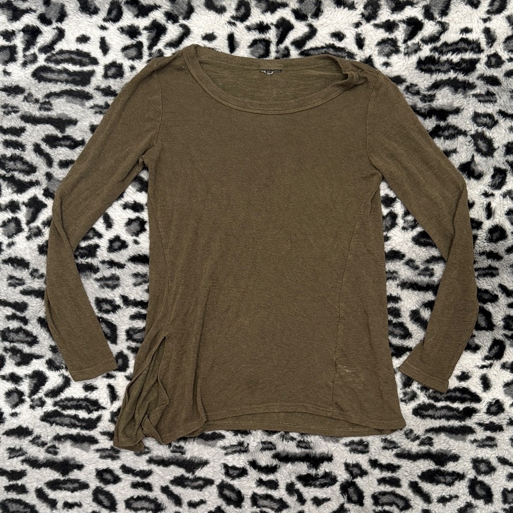 Olive Green Long Sleeve Top